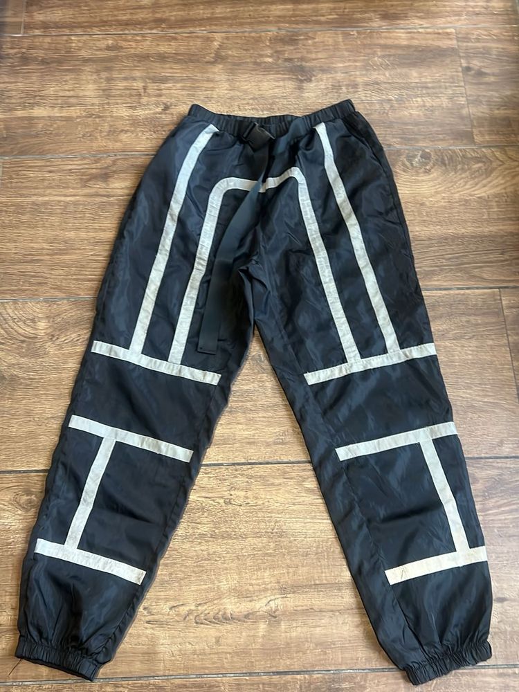 Shein Stylish Black Parachute Pants M