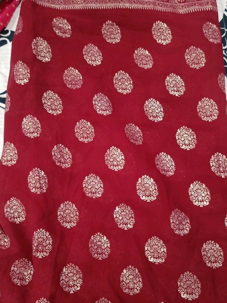 Maroon Banarasi Silk Saree