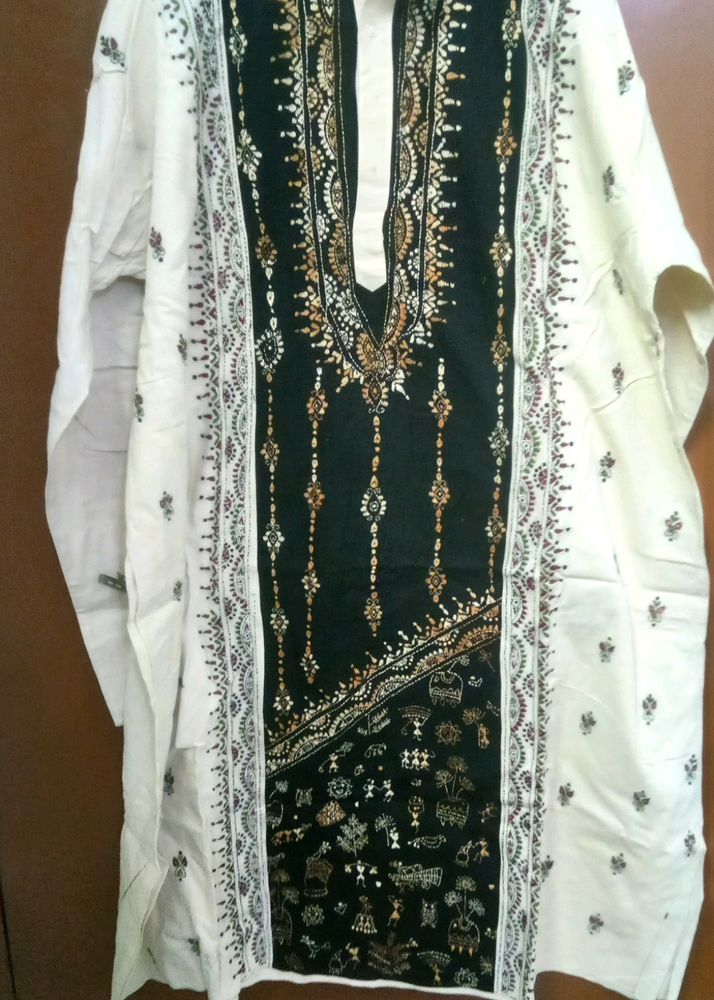 Madhubani Kaatha Stitch Kurta For Men