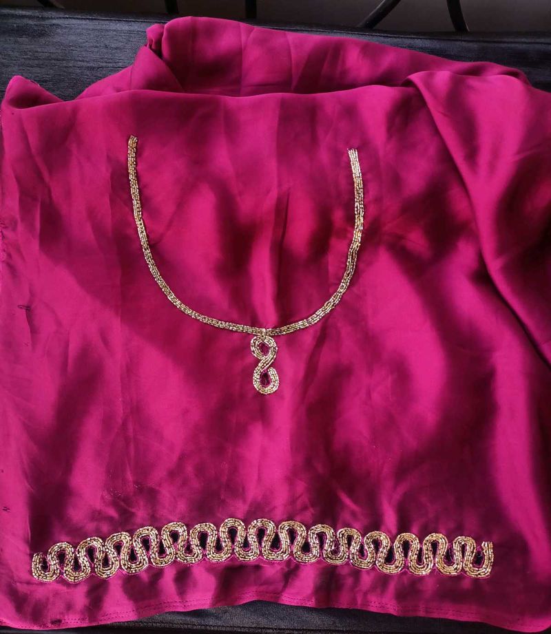 Saree With Attached Blouse Piece