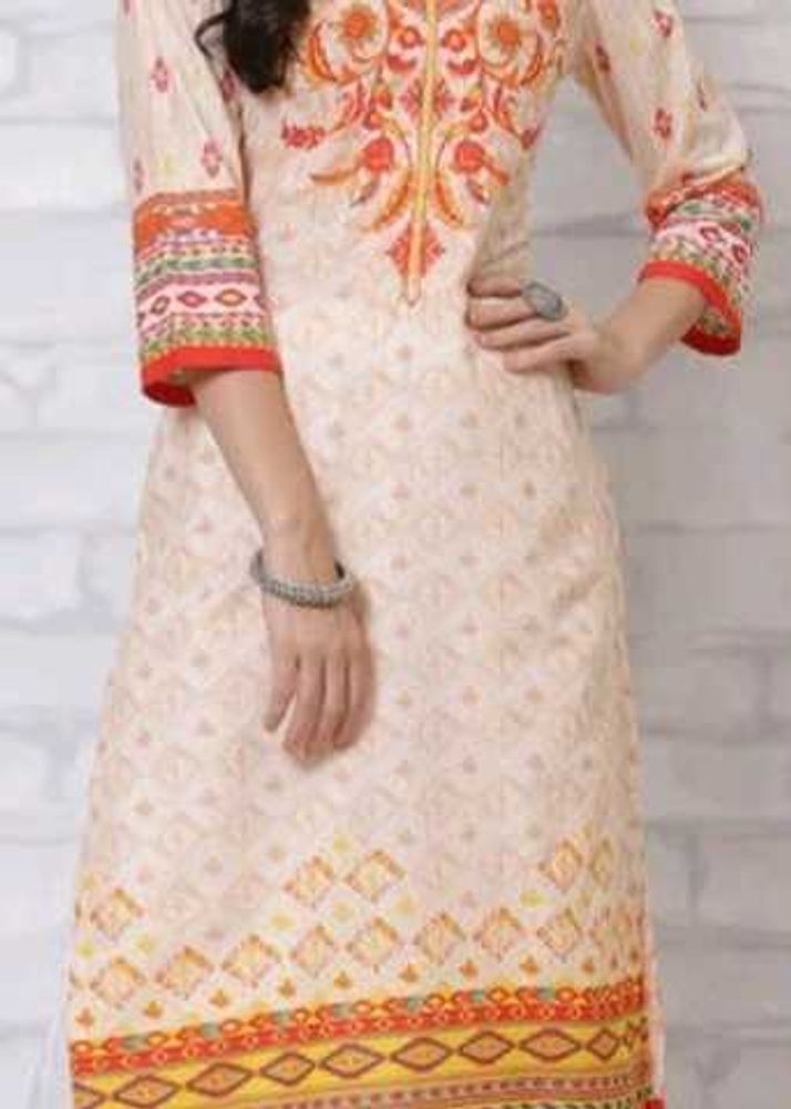 Rangriti Peach Straight Kurta