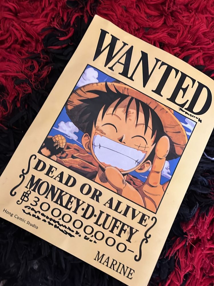 Luffy Wanted Poster  Cardboard Type Anime One Piec