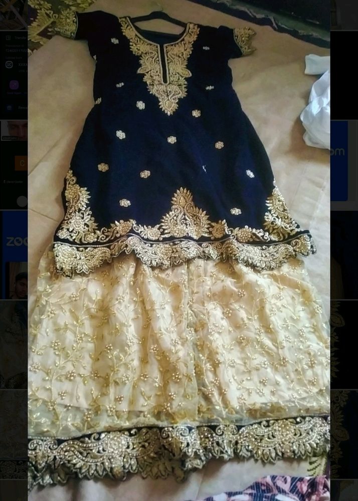 Royal Look Velvet Kurti With Plazzo N Dupatta