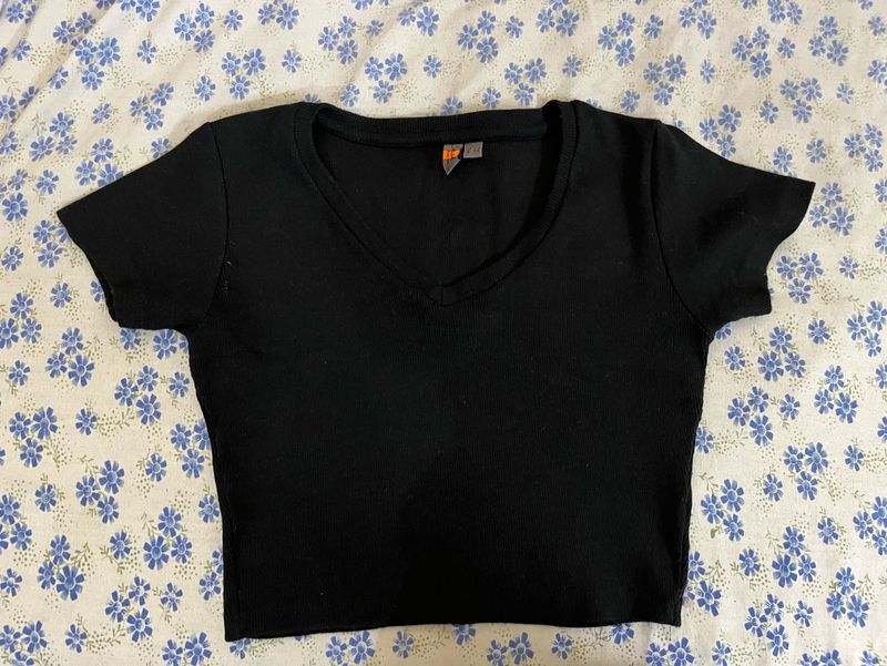 Black V-Neck Tee