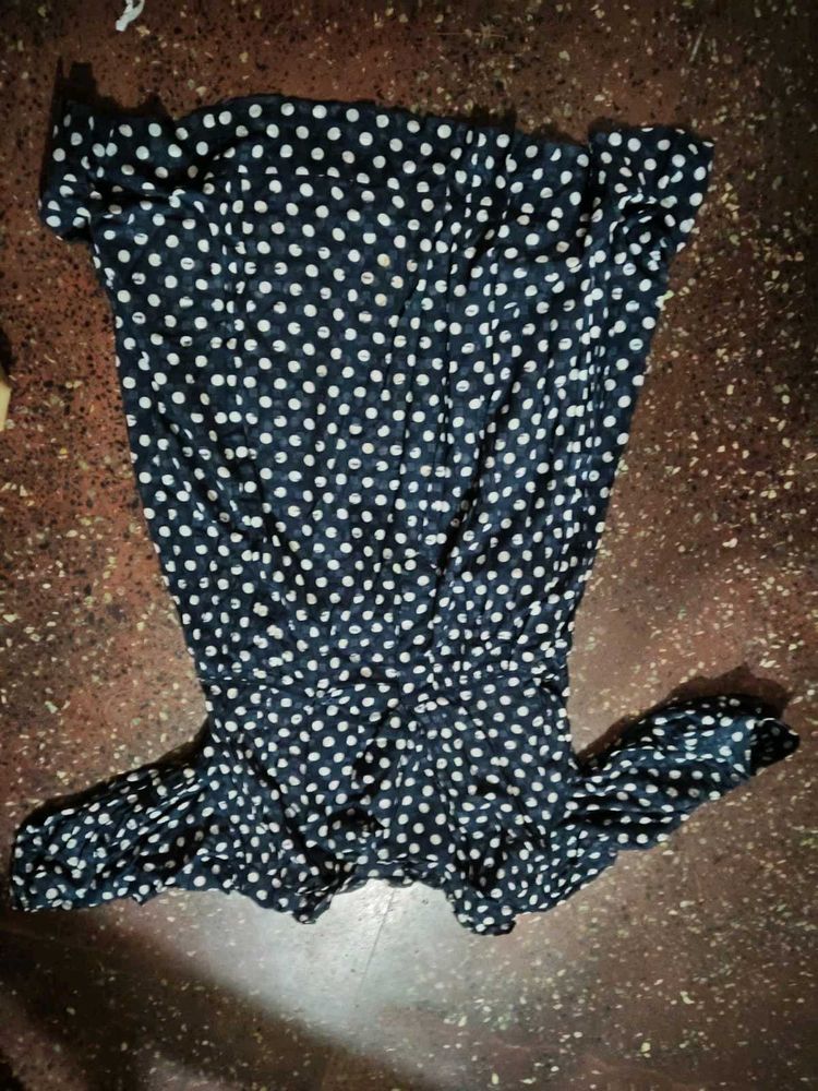 Polka Dot Dress with golden shru