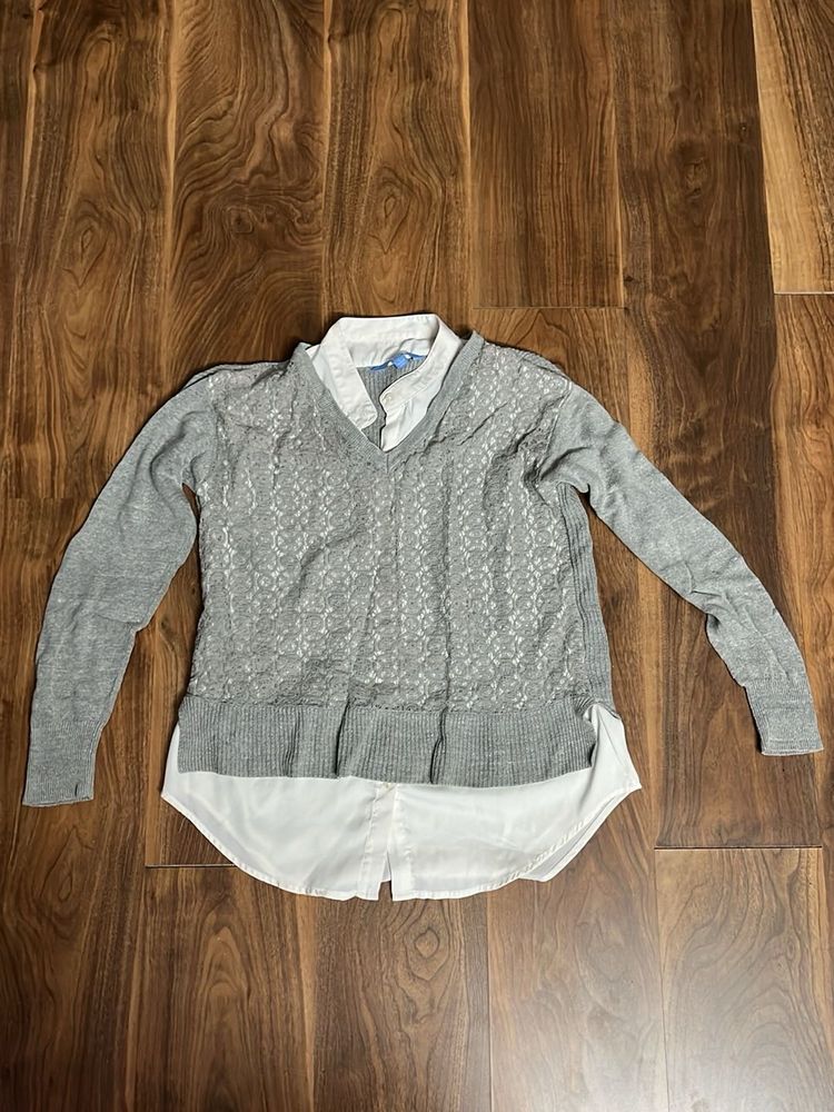 Gray Layered Look Top