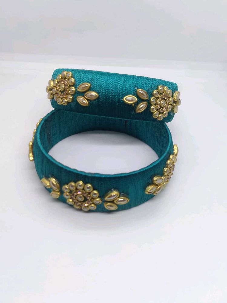 Silk thread bangles set