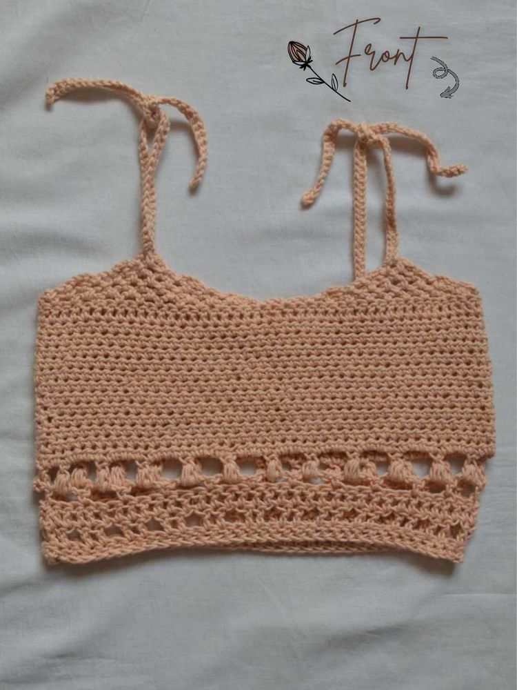 Crochet Tie Strap Crop Top