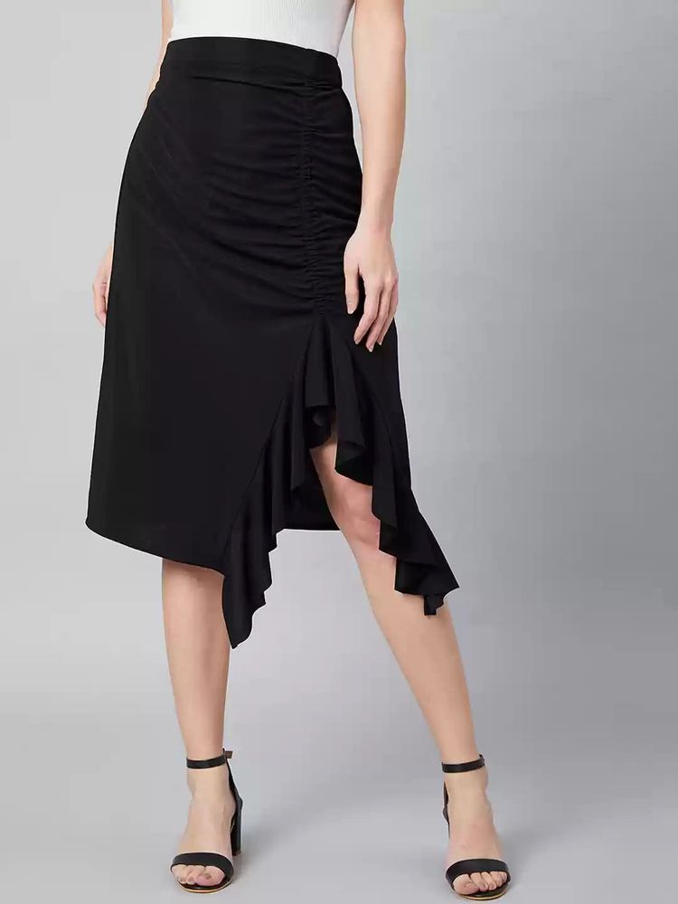 Chic Black Asymmetric Skirt
