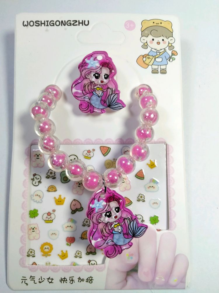 Nail Art Sticker With Bracelet And Ring For Girl