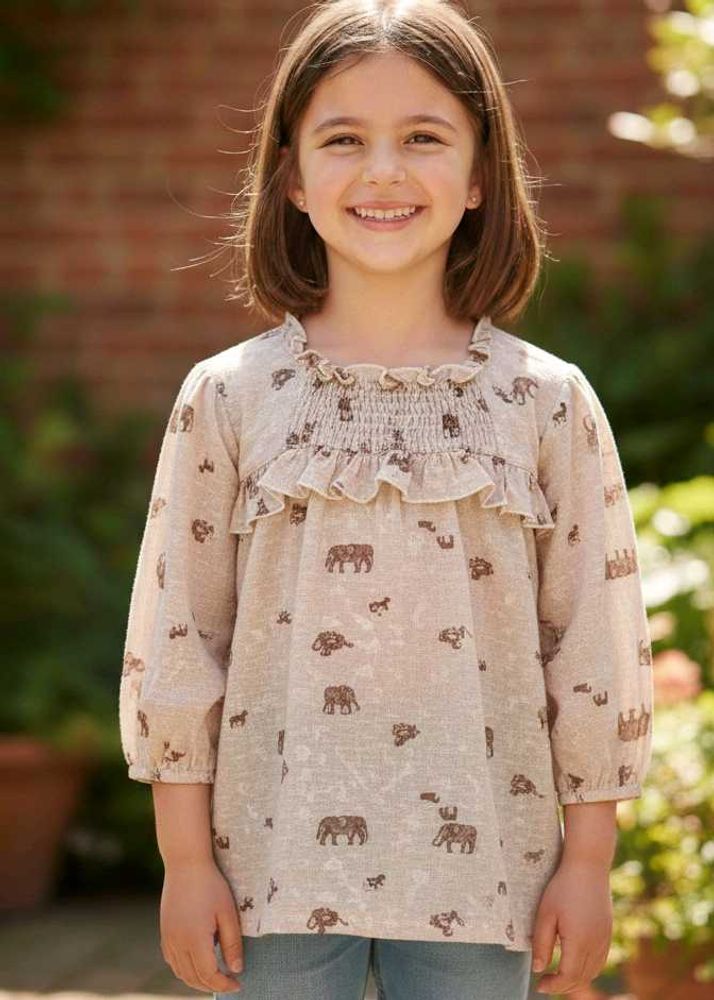 Cute Girl&#39;s Printed Top/ Frock