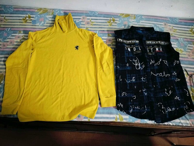 Woolen T-shirt With Navy Blue Jacket