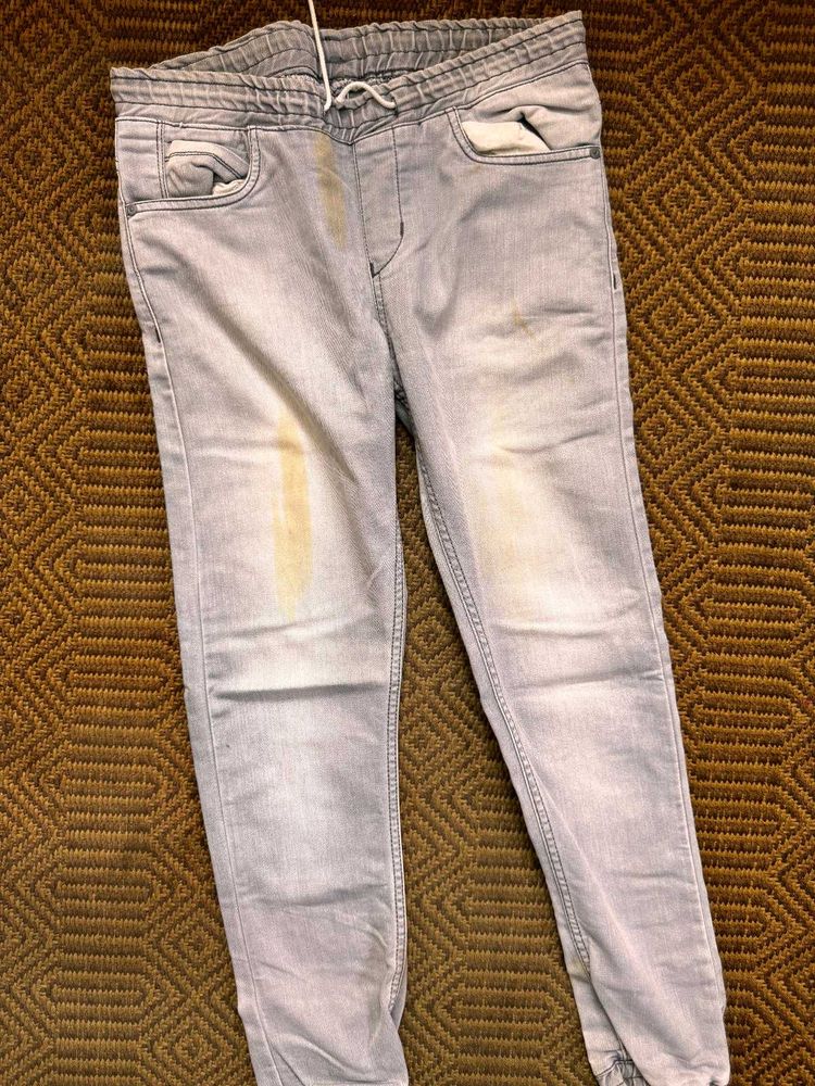 Gray Denim Joggers