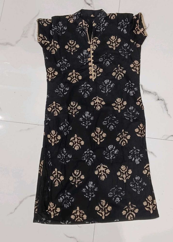 Printed Black Kurta(never Use)
