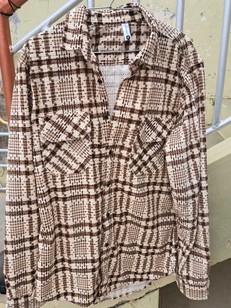 Brown Plaid Flannel Shirt