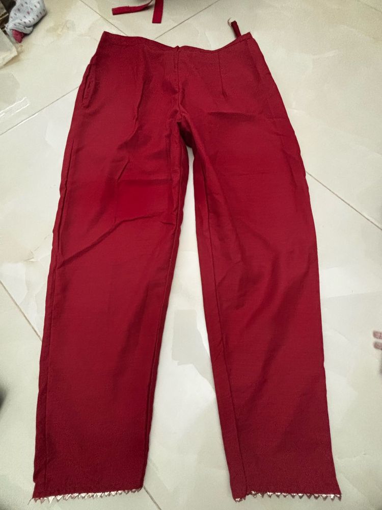 Red Pants with Detail