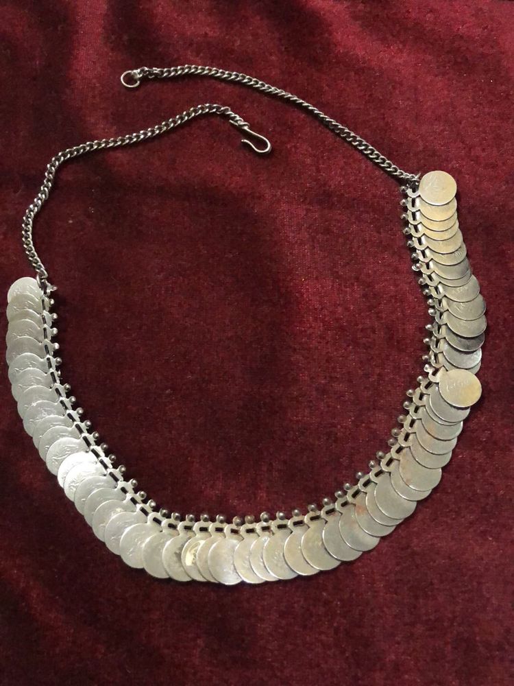 Coin Charm Statement Necklace