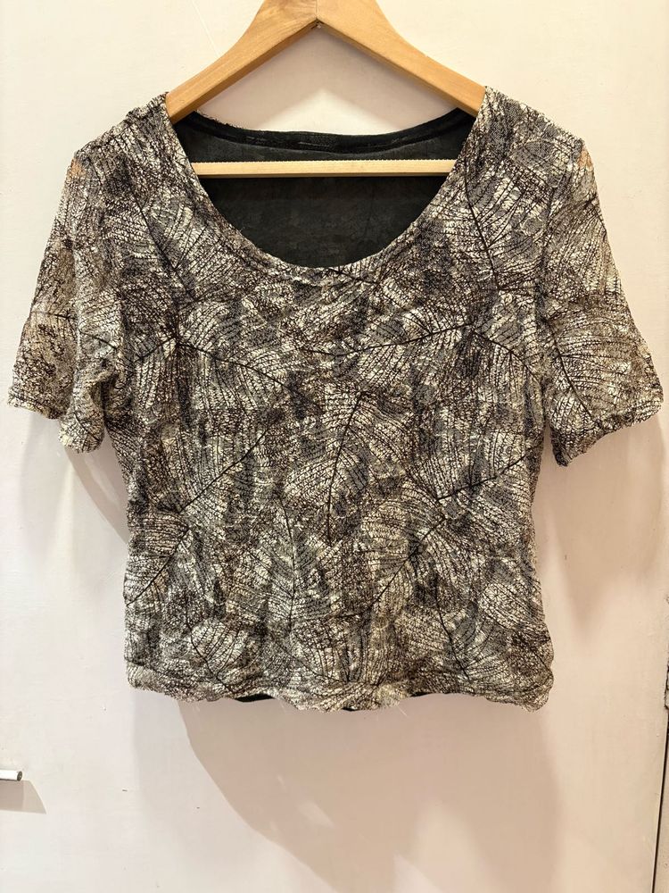 Beautiful Brown Mesh Top