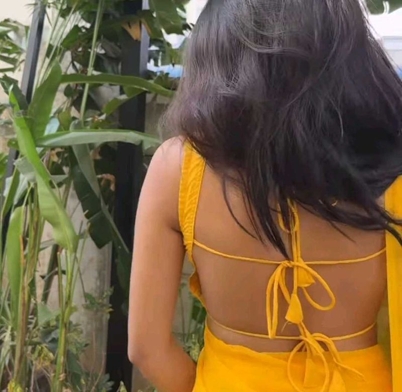 Silk Backless Strappy Padded Blouse