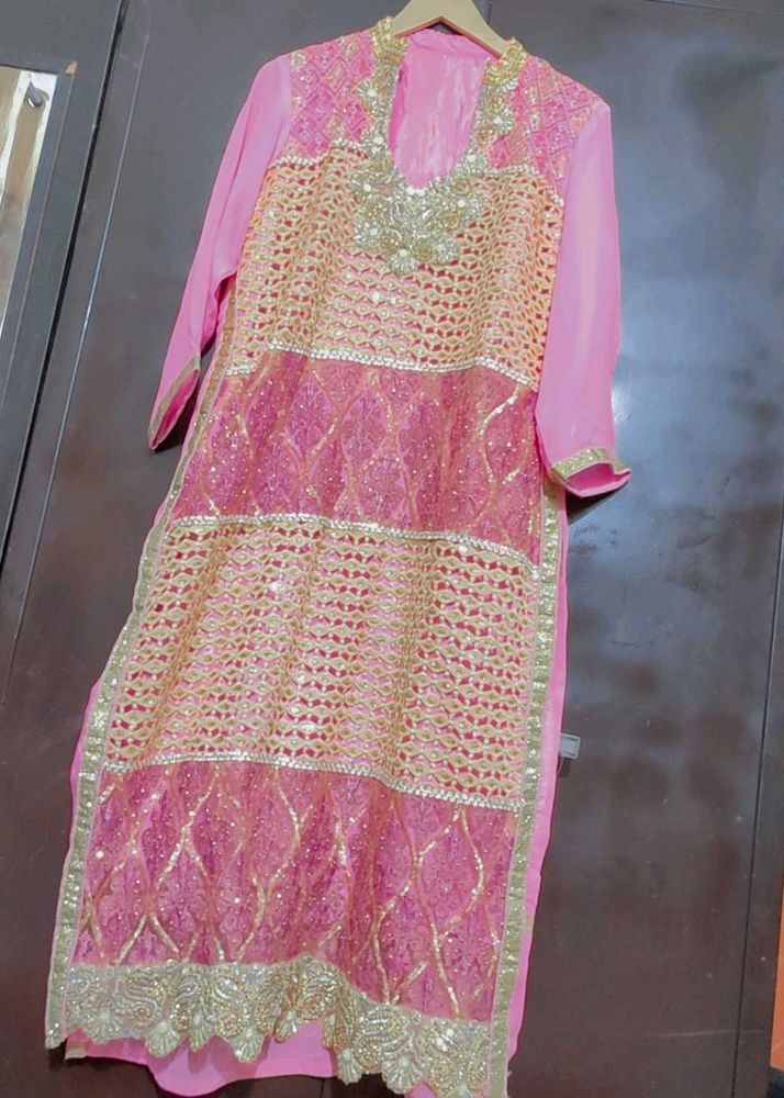 Pink Partywear Kurti For Girl Or Women 42 Bust