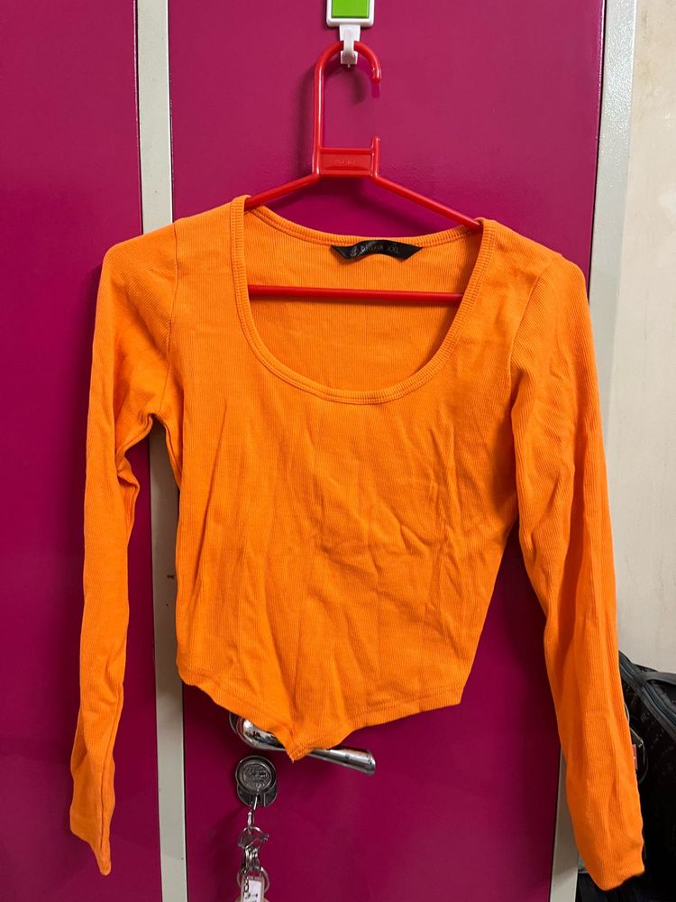 Orange Long Sleeve Top