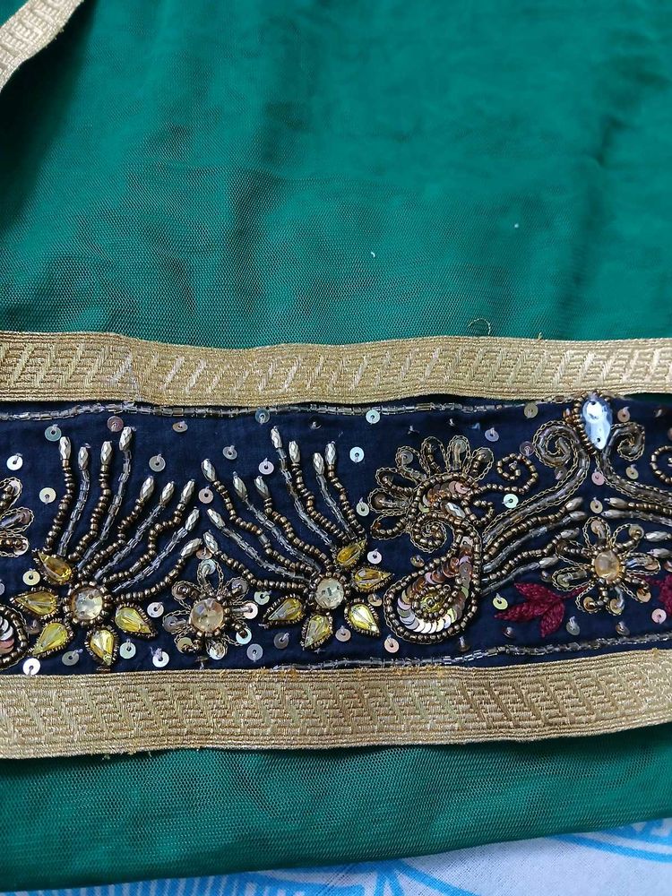 Embroidered Green Kurta Fabric
