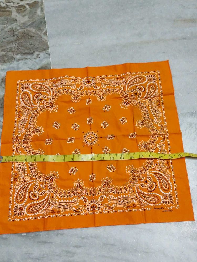 Orange Paisley Bandana