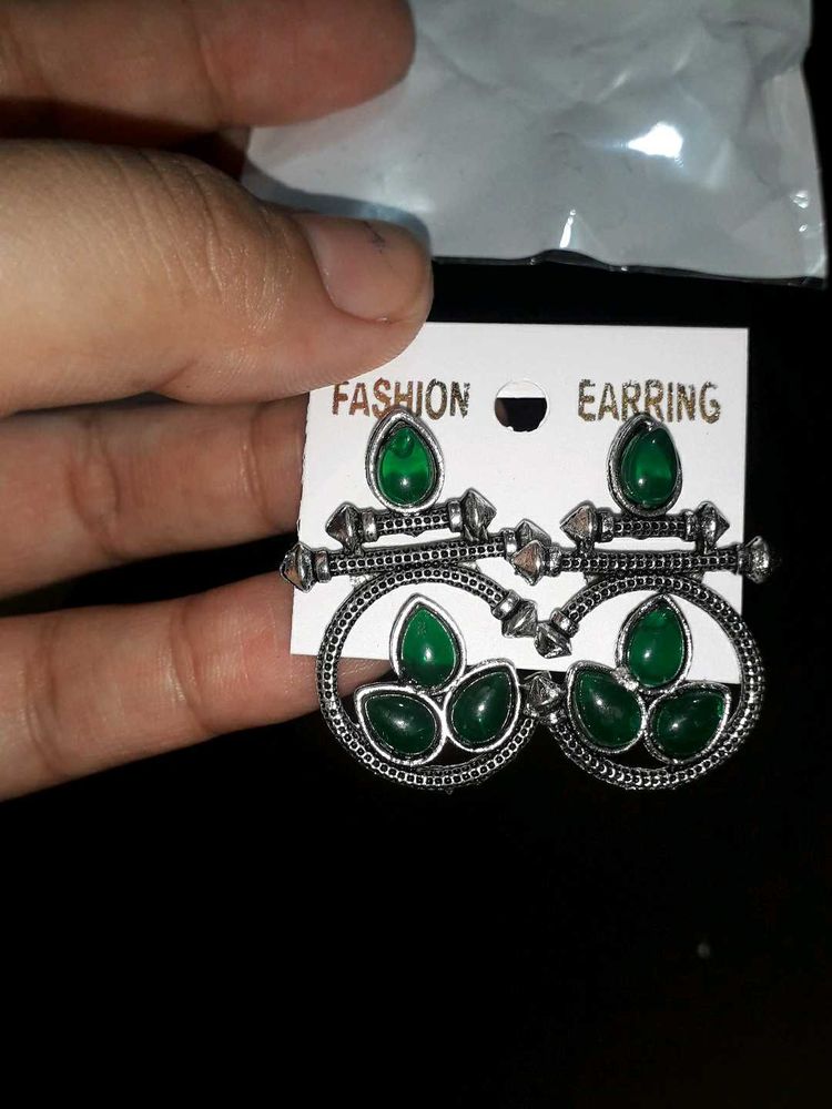 Green Stone Earrings