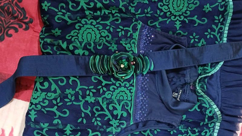 Navy &amp; Green Dress