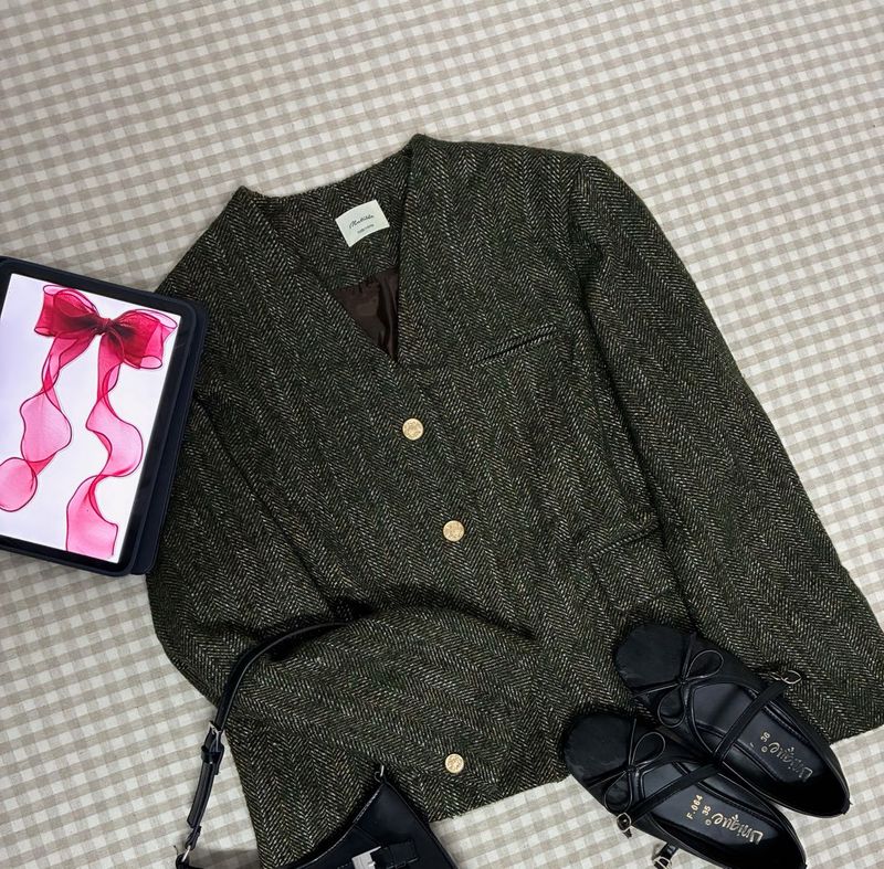 Elegant Olive Green Blazer Jacket