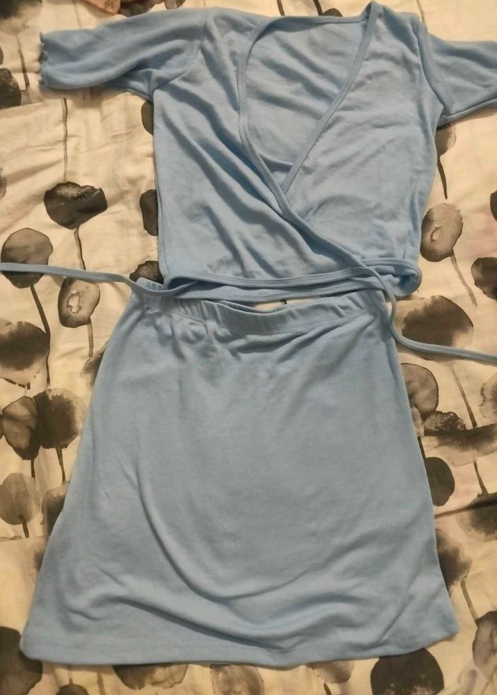 Cute Blue Wrap Set