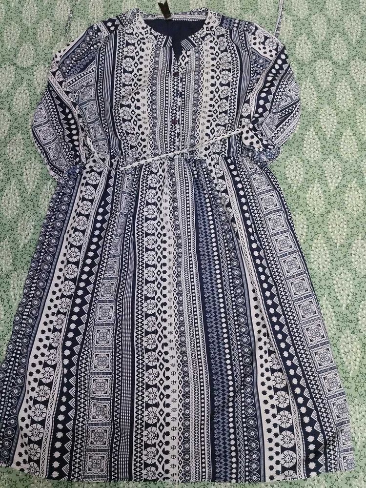 Patterned Midi Dress