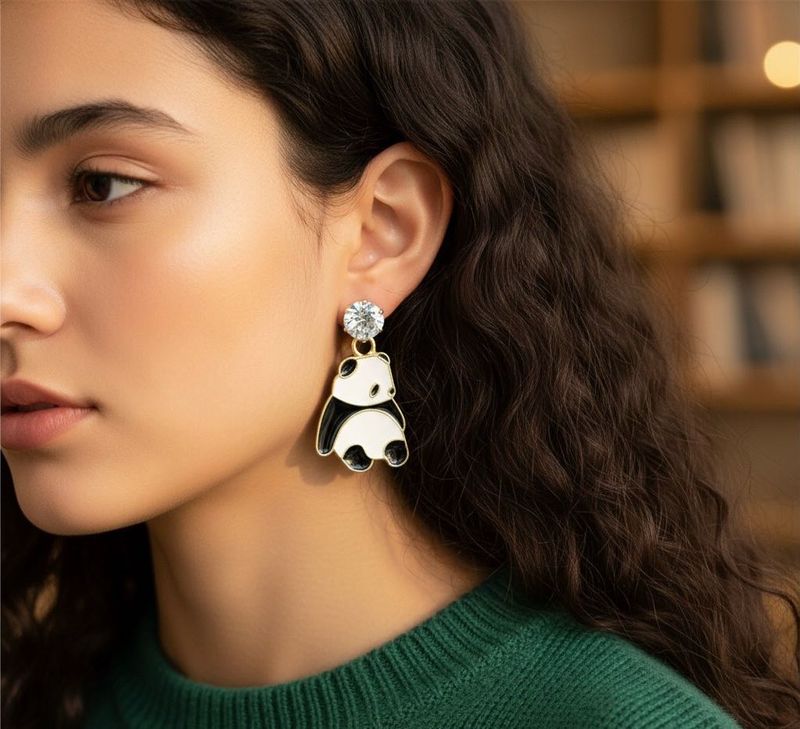 Panda Drop Earrings