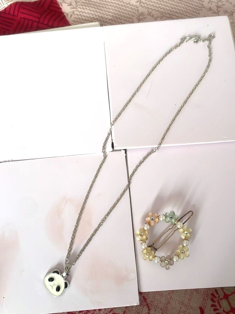 Necklace and Hair Clip Set