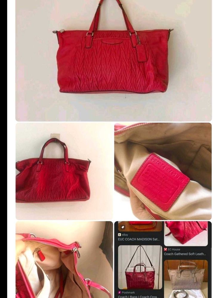 Coach Red Leather Handbag
