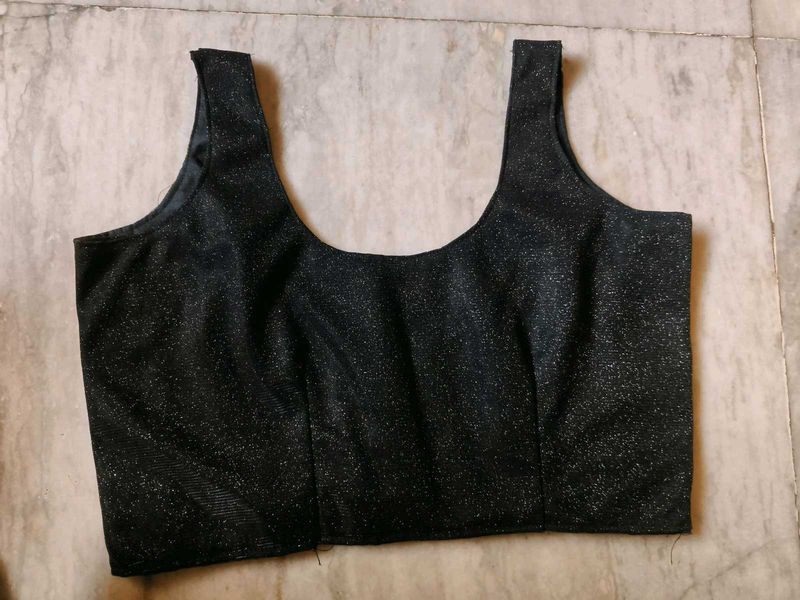 Black Sleeveless Sparkly Blouse