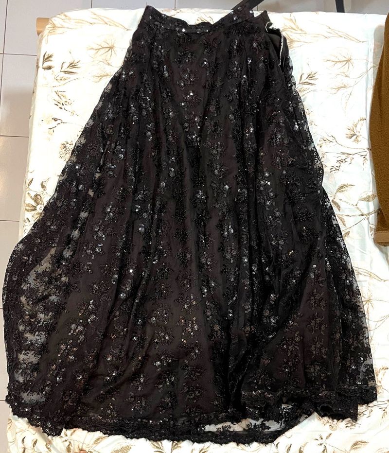 Elegant Black Sequin Lehenga