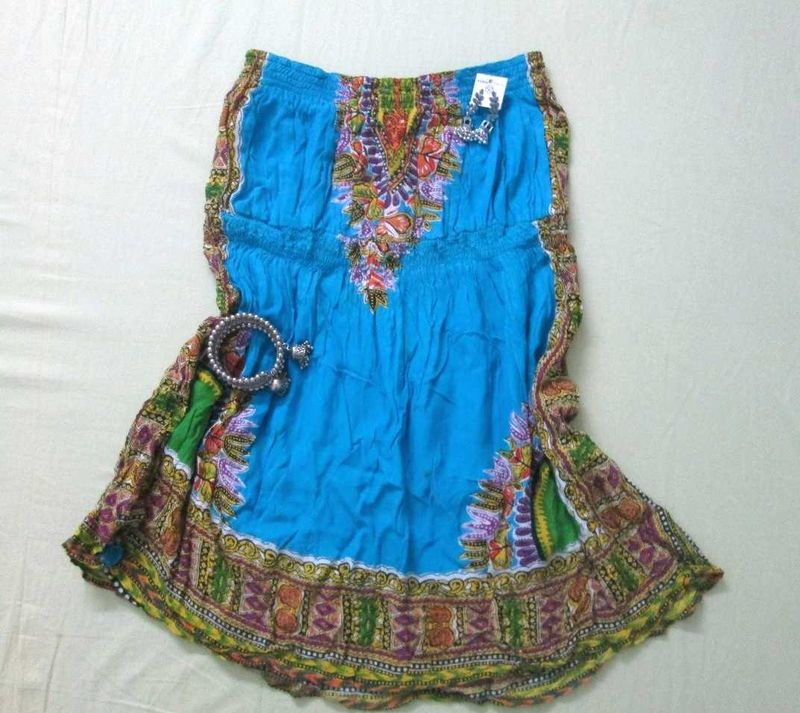 Boho Blue Printed Tube Top 💙