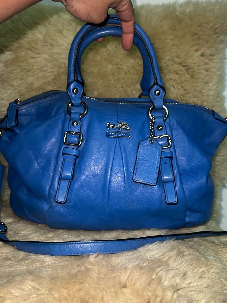 Coach Blue Leather Satchel