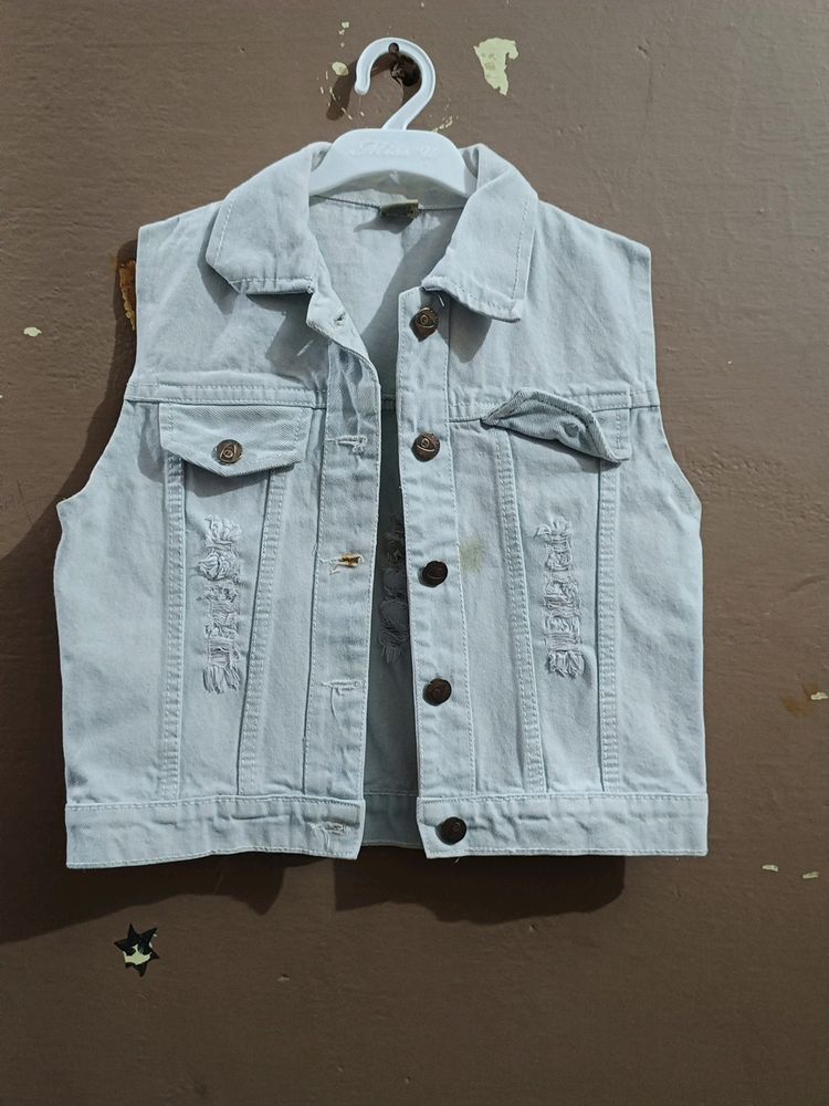 Light Wash Denim Vest