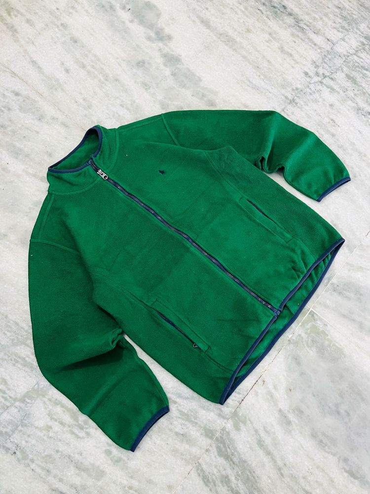 Ralph Lauren Green Fleece Zip-Up Jacket