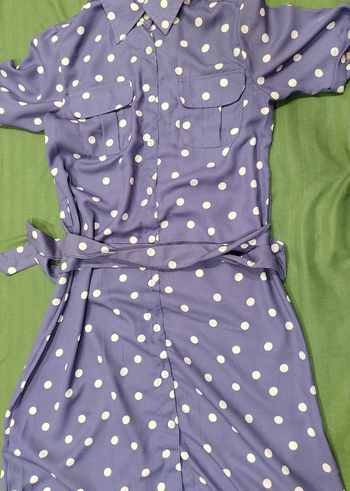 Vintage Polka Dot Shirt Dress