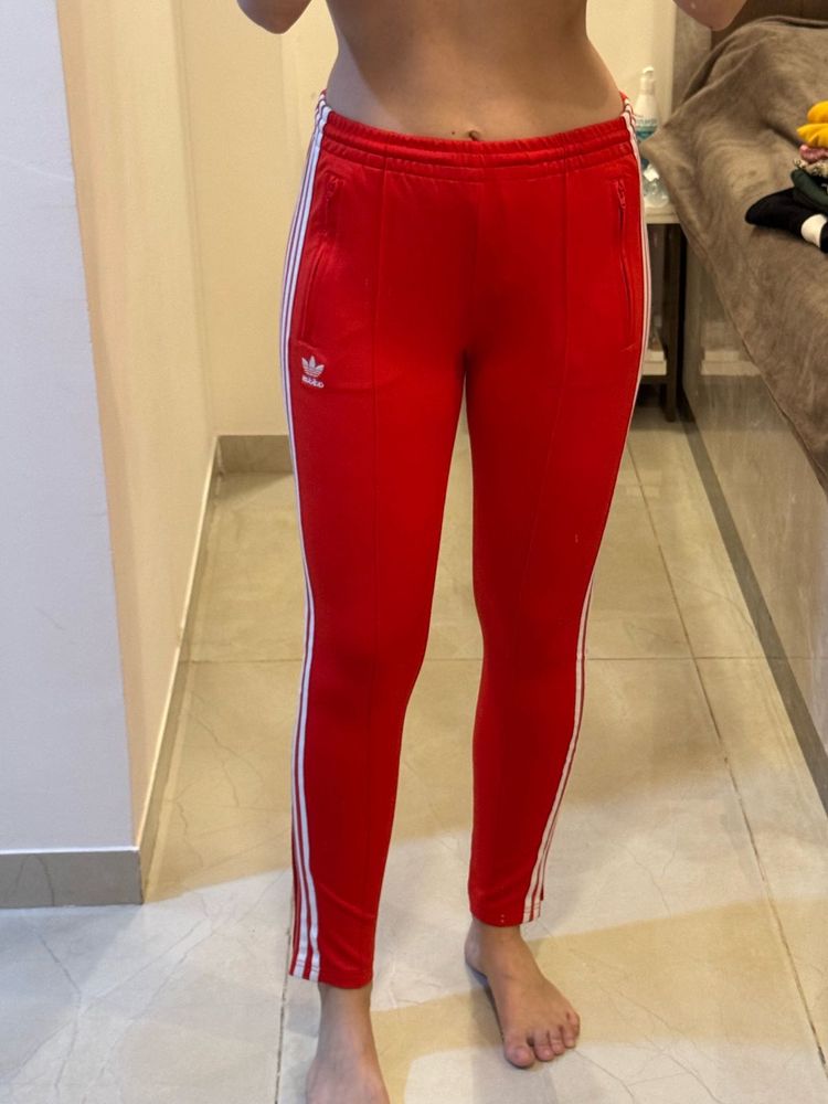 Adidas Originals Red Track Pants, XS