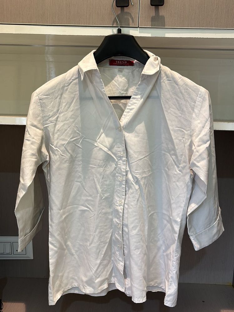 White Trend Button Down Shirt