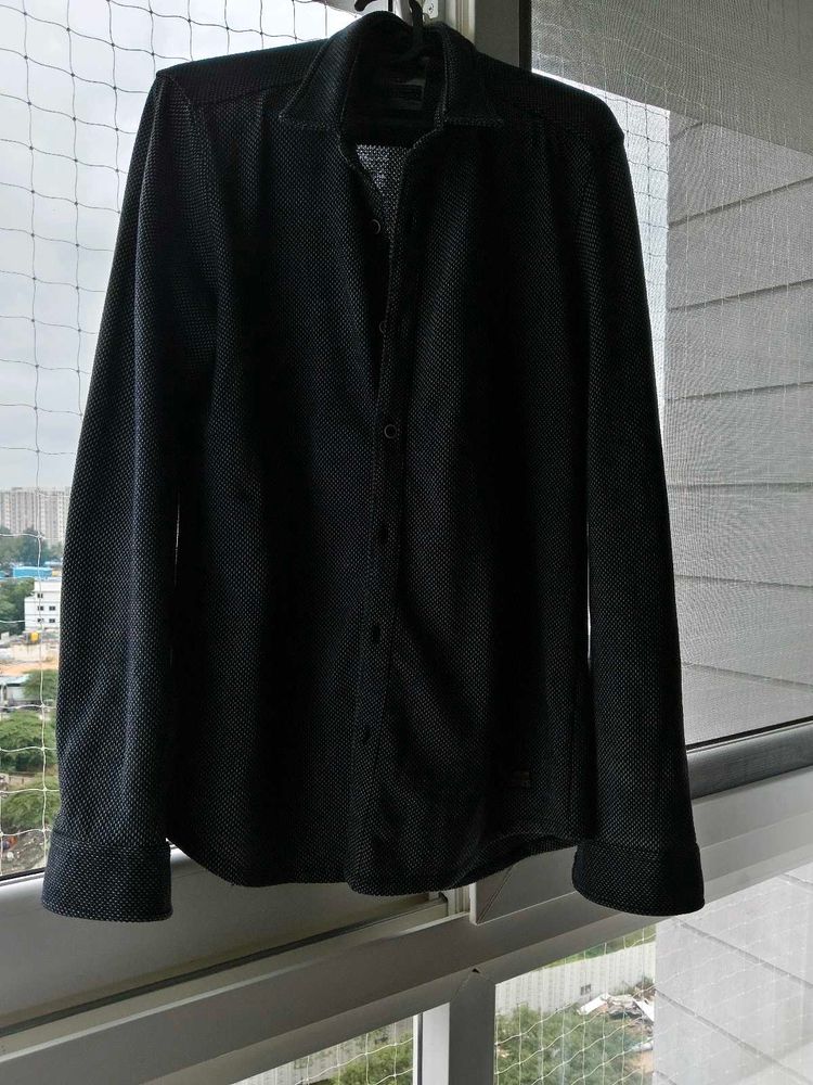 Textured Button-Down Shirt