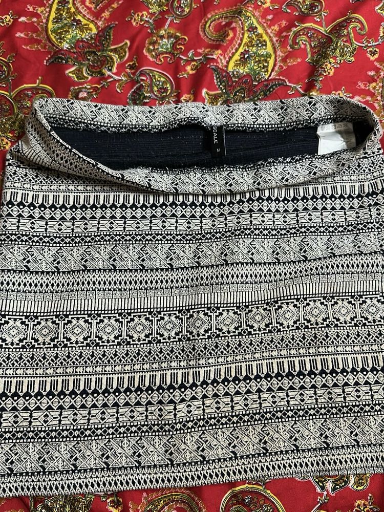Patterned Mini Skirt