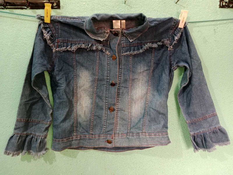 Blue Denim Jeans Jacket For Girls