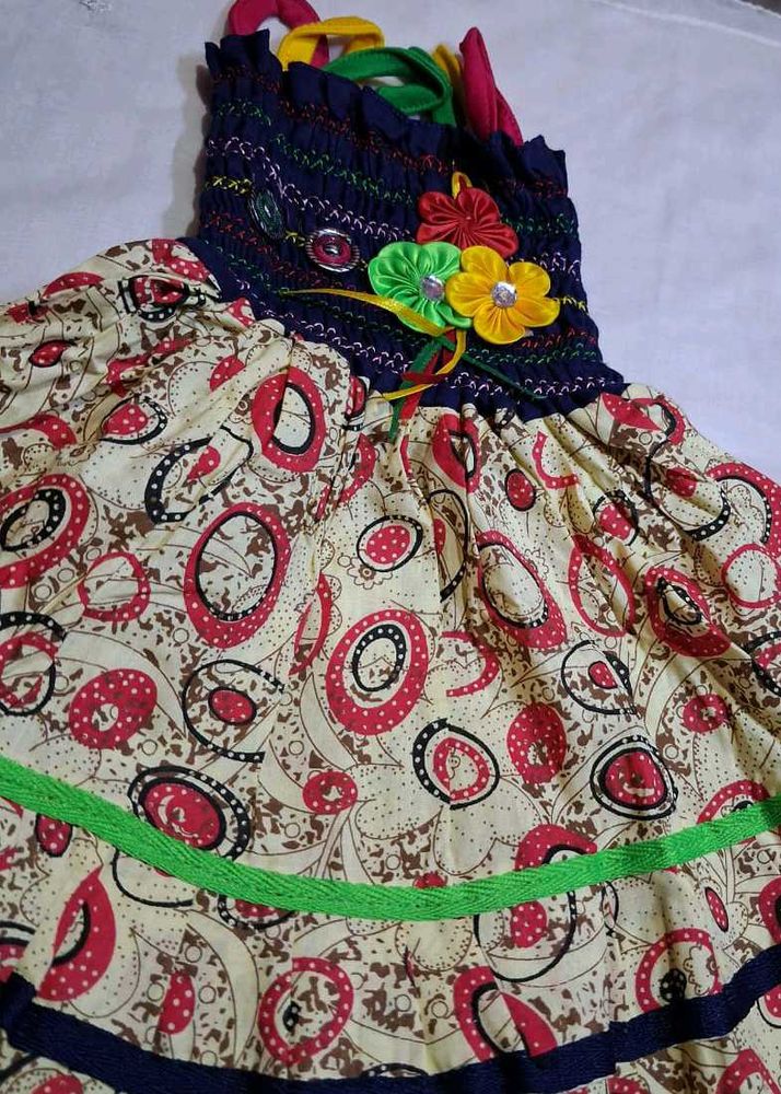 Cute Girls Dress with Floral Details