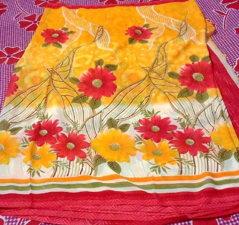 New saree with unstitched blouse piece