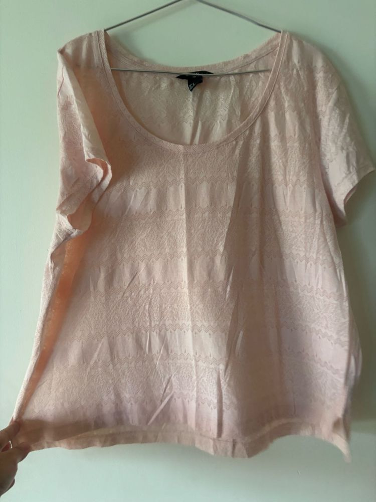 H&amp;M Self Design Pretty Peach Top
